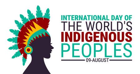 International Day of the World's Indigenous Peoples background, banner or poster design template. observed every year in August. Holiday concept. Use to any Template, card, poster, placard, template.