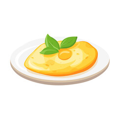Omelette, flat style 2D vector image, isolated on a white background