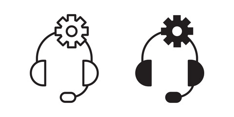 Tech support icon, outline style icon for web site or mobile app, vector graphics