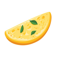 Omelette, flat style 2D vector image, isolated on a white background