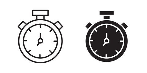 Stopwatch icon, outline style icon for web site or mobile app, vector graphics