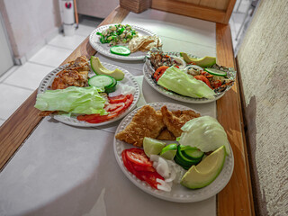 diverse dishes of lionfish (pterois volitans) cooking presentation