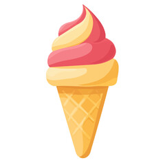 Flat 2D Sorbet illustration, vector graphic in icon style, on white background