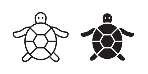 Obraz premium Sea turtle icon, outline style icon for web site or mobile app, vector graphics