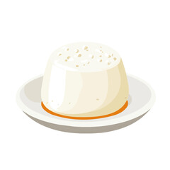 Flat 2D Ricotta illustration, vector graphic in icon style, on white background
