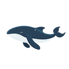 2D flat vector illustration of a Whale in icon style, isolated on white background