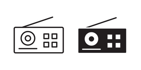 Radio icon, outline style icon for web site or mobile app, vector graphics