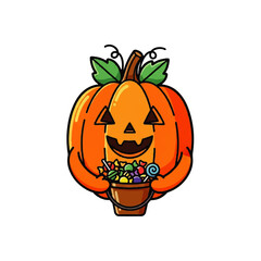 Big set of various cute vector pumpkin