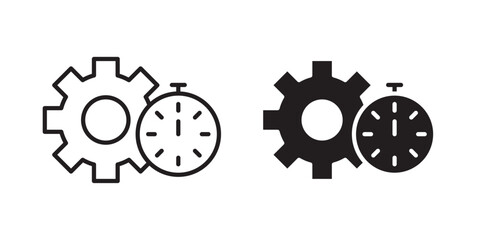 Productivity icon, outline style icon for web site or mobile app, vector graphics