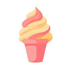 Minimal flat vector of a Sorbet, 2D icon-style illustration on white background