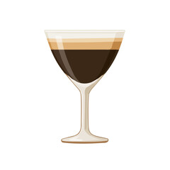 2D flat vector illustration of a Espresso Martini in icon style, isolated on white background