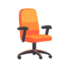2D flat vector illustration of a Office Chair in icon style, isolated on white background