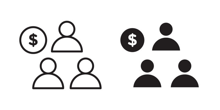 Ponzi scheme icon, outline style icon for web site or mobile app, vector graphics