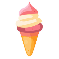 Flat 2D Sorbet illustration, vector graphic in icon style, on white background
