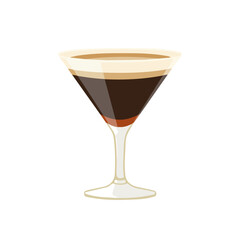Espresso Martini, flat style 2D vector image, isolated on a white background