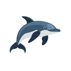 Fototapeta premium Flat 2D Porpoise illustration, vector graphic in icon style, on white background