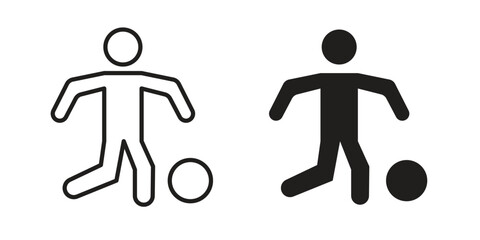 Obraz premium People playing Ball icon, outline style icon for web site or mobile app, vector graphics