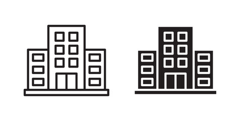Obraz premium Office block icon, outline style icon for web site or mobile app, vector graphics