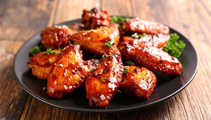 Crispy, glazed chicken wings