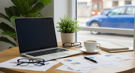 Foto trabajando en el café