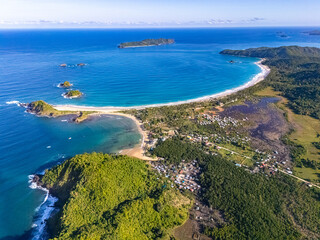 Aerial view of Nacpan Beach near El Nido, Palawan, Philippines