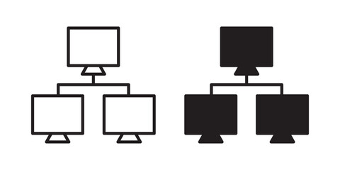 Local network icon, outline style icon for web site or mobile app, vector graphics