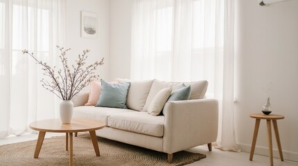 Minimalist Serene Living Room with Natural Light