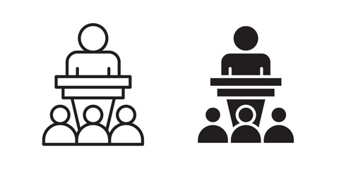 Lecture icon, outline style icon for web site or mobile app, vector graphics