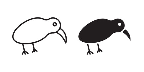 Kiwi bird icon, outline style icon for web site or mobile app, vector graphics