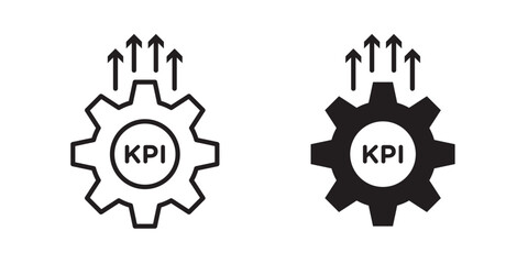 KPI icon, outline style icon for web site or mobile app, vector graphics