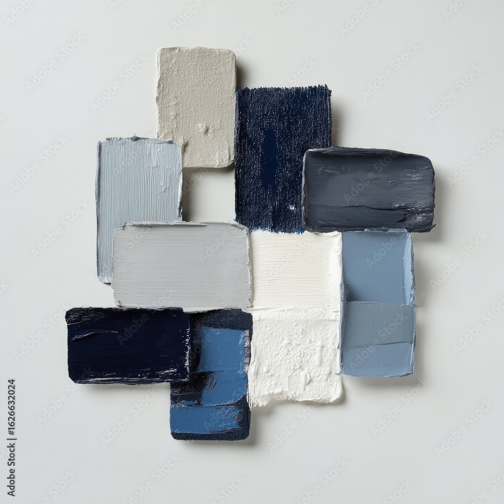 Poster abstract color swatches arranged in a geometric pattern