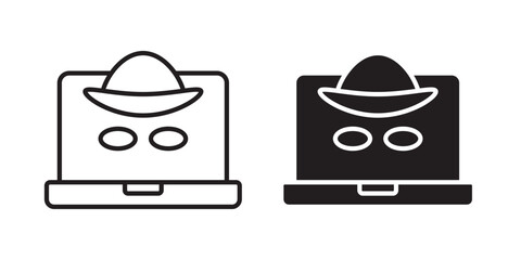 Hacker icon, outline style icon for web site or mobile app, vector graphics