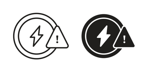 Electric Problem icon, outline style icon for web site or mobile app, vector graphics