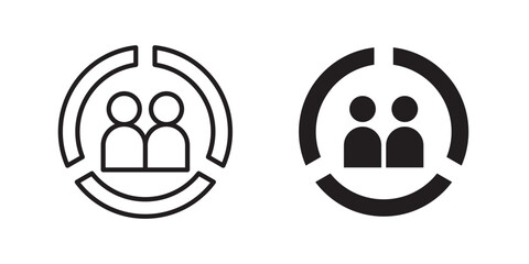 Demographics icon, outline style icon for web site or mobile app, vector graphics