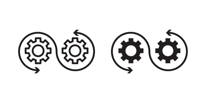 Devops icon, outline style icon for web site or mobile app, vector graphics