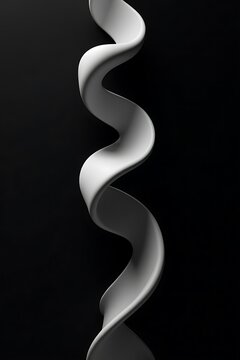 Minimalist Abstract Spiral Shape on Black Background