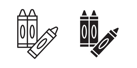 Crayon icon, outline style icon for web site or mobile app, vector graphics