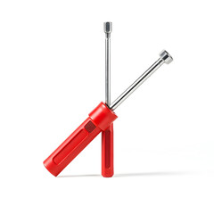 Fototapeta premium A red Ratchet Screwdriver on white background