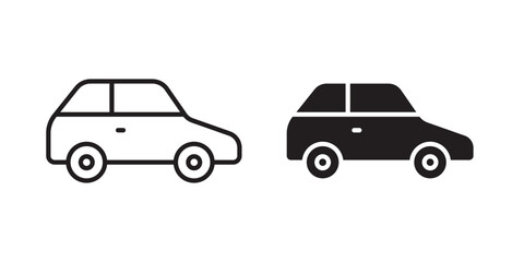 Compact car icon, outline style icon for web site or mobile app, vector graphics