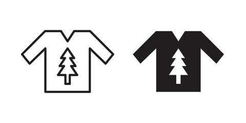 Christmas sweater icon, outline style icon for web site or mobile app, vector graphics