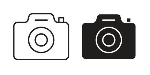 Camera icon, outline style icon for web site or mobile app, vector graphics
