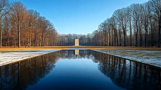 LongHouse Reserve reflection pool and sculpture garden in East Hampton, New York