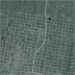 Map of Edinburg in Texas in a smooth dark style. Contains layered vector with roads water, parks, etc.
