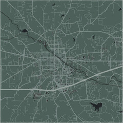 Map of Weatherford in Texas in a smooth dark style. Contains layered vector with roads water, parks, etc.