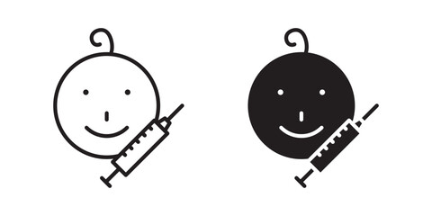 Baby Vaccination icon, outline style icon for web site or mobile app, vector graphics