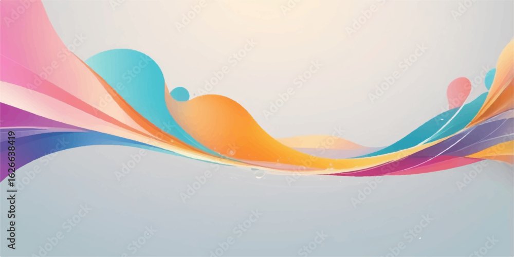 Aufkleber abstract colourful wave background with flowing lines and vector design elements