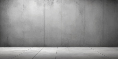 Concrete wall and floor in an empty textured room interior