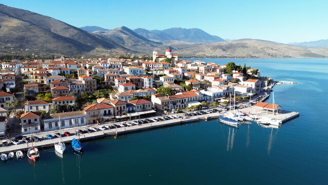 Aerial view of Galaxidi town, Phocis, Greece