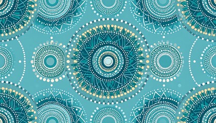 Teal and gold circular pattern