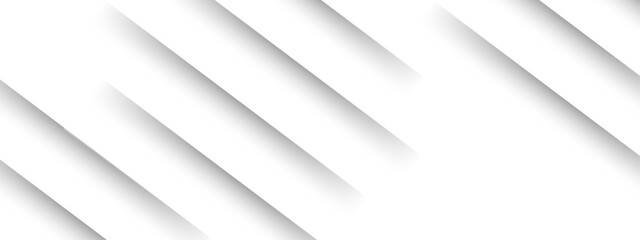 Abstract clean white background with diagonal cut-out lines and soft shadows. Minimalist, geometric grayscale color palette, modern elegance. Layered paper, folded surfaces with presentation template
